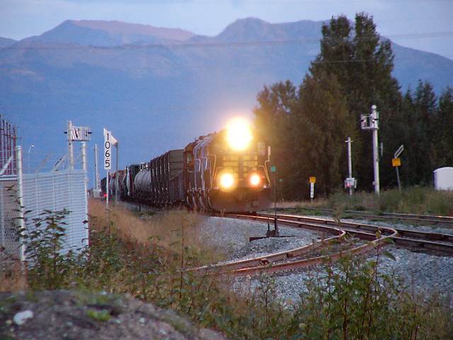 Alaska Railroad train approaches