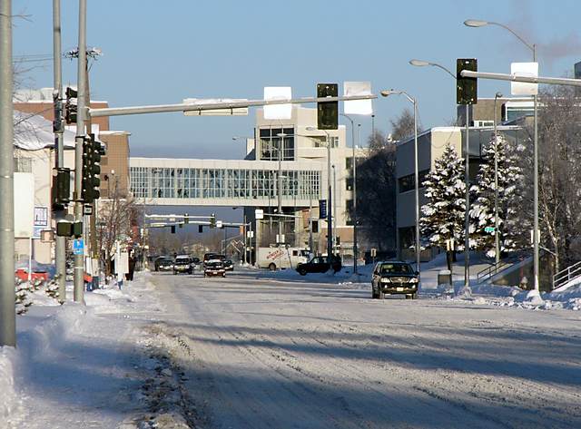 Downtown Anchorage looking north along C Street