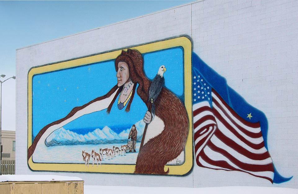 Mural in downtown Anchorage