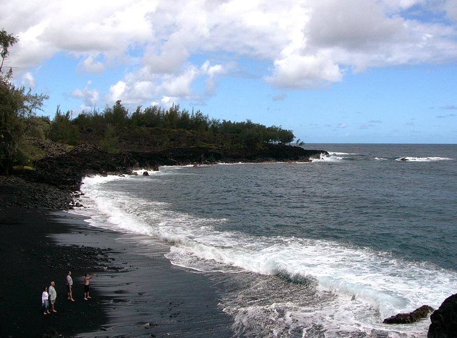 One of many black sand beaches