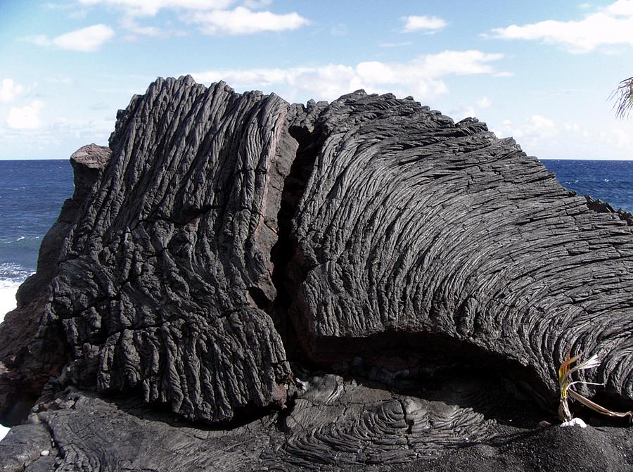 Lava rope formation on the beach