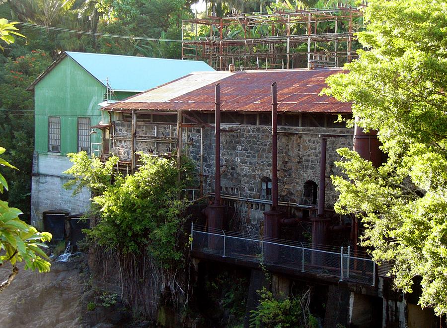 Mostly abandoned power plant along the Wailuku River