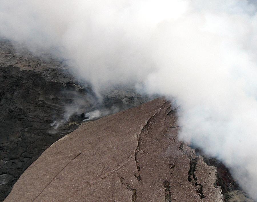 Flying over Kilauea's active vents.