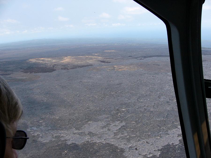 Over Kilauea's lava fields