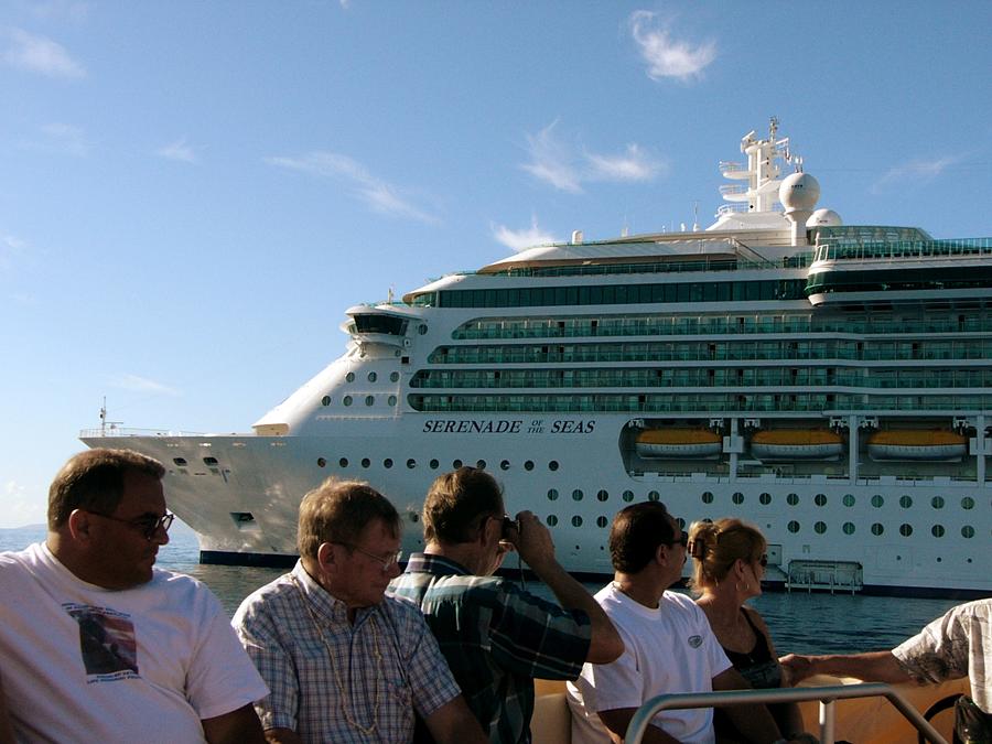 The Serenade of the Seas as seen from the tender