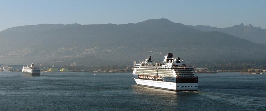 Two other cruise ships depart Vancouver ahead of us.