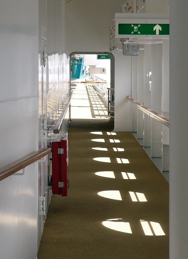 Shadow play on the promenade deck