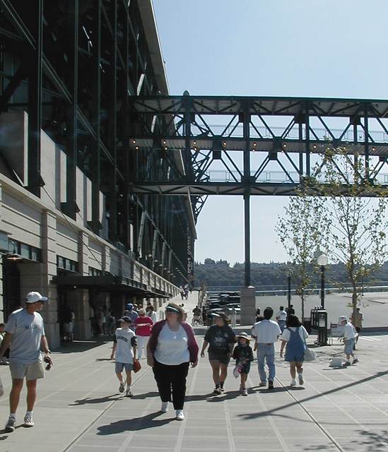 South side of Safeco Field, with bridge to parking garage