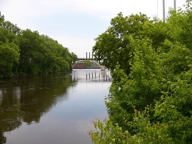 The 3rd Avenue Bridge as seen from the old iron bridge.