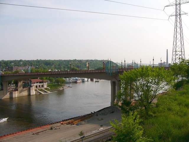 Wabasha Bridge as seen from downtown, looking upriver