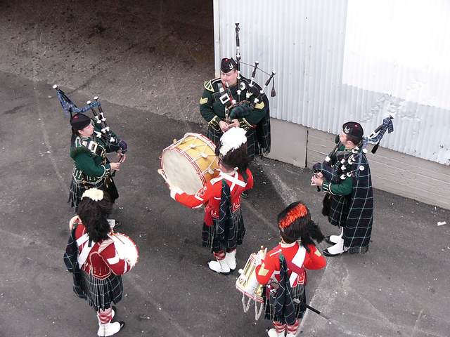 Bagpipe and drum corps