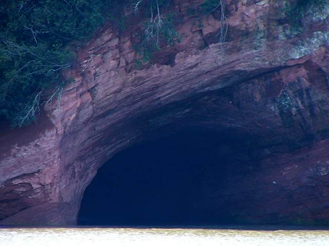 Sea caves at high tide
