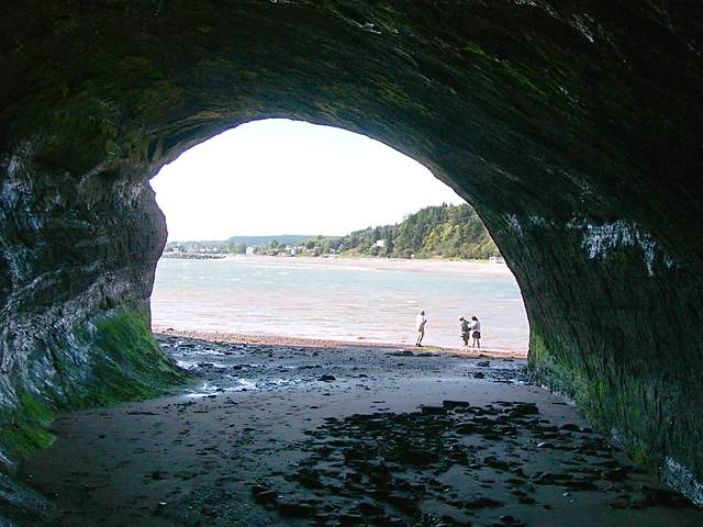 Looking out from the rear of the cave