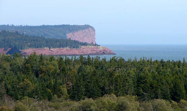 Red cliffs visible from outside St Martins.