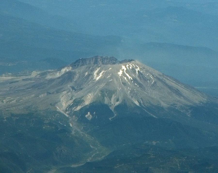 Mt St Helens with steam
