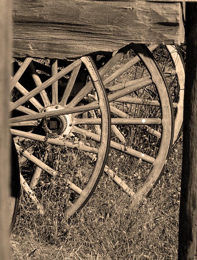 Buggy and wagon wheels - this one cried out for sepia tones