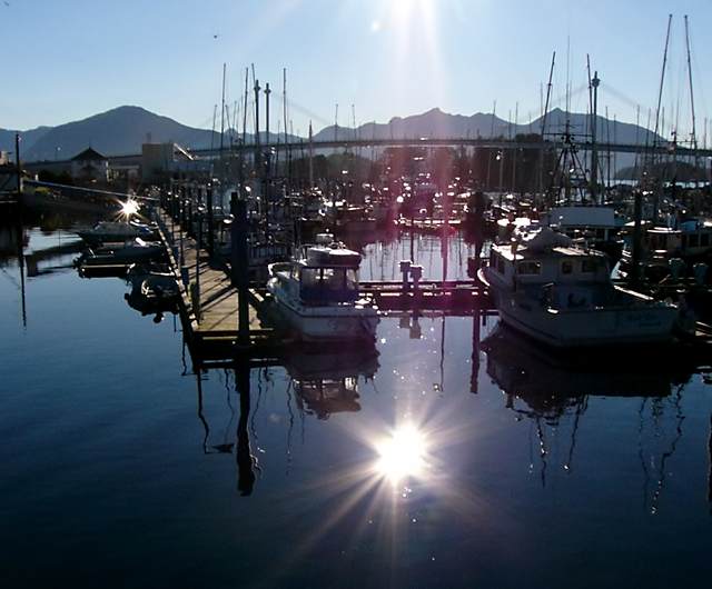Commercial fishing harbor in Sitka Channel