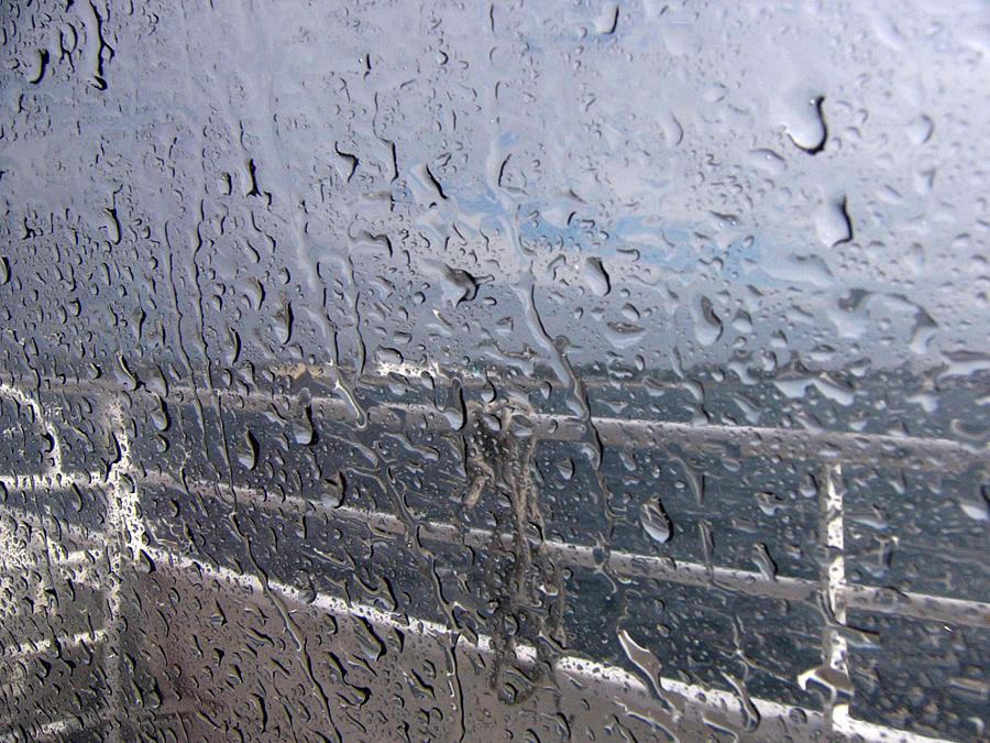 Wind-driven spray on the Victoria Clipper IV's windows