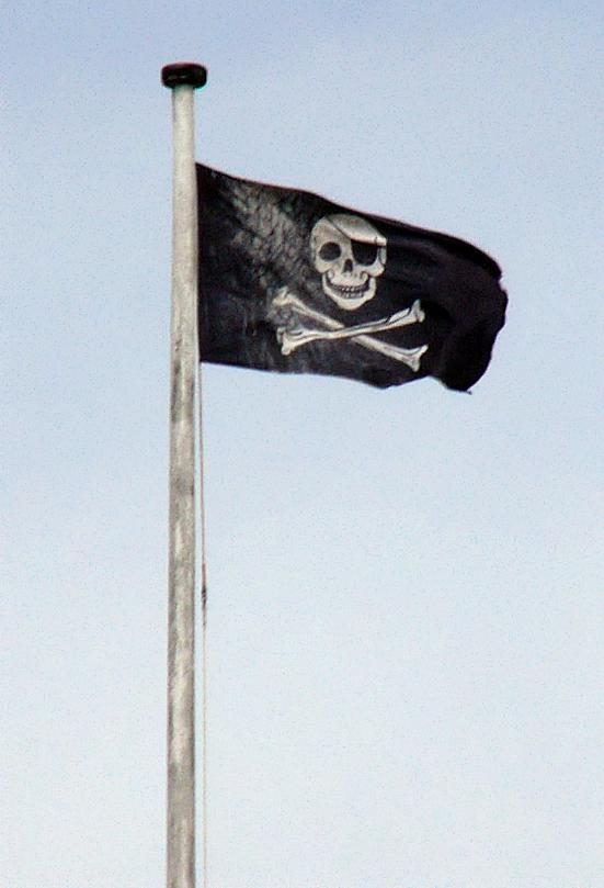 Jolly Roger atop the Maritime Museum in Victoria