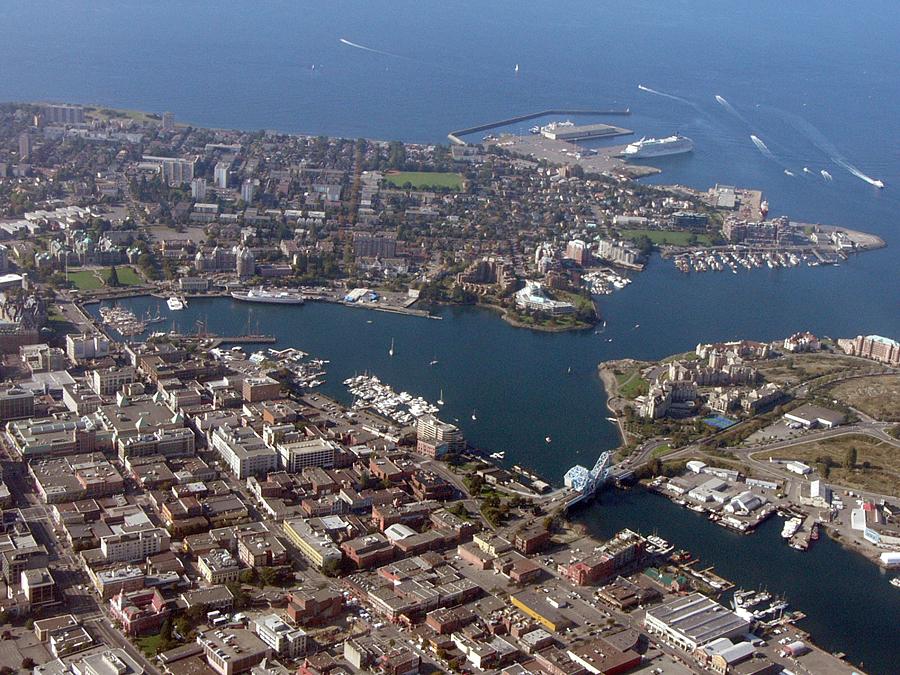 Aerial view of Victoria's Inner Harbour