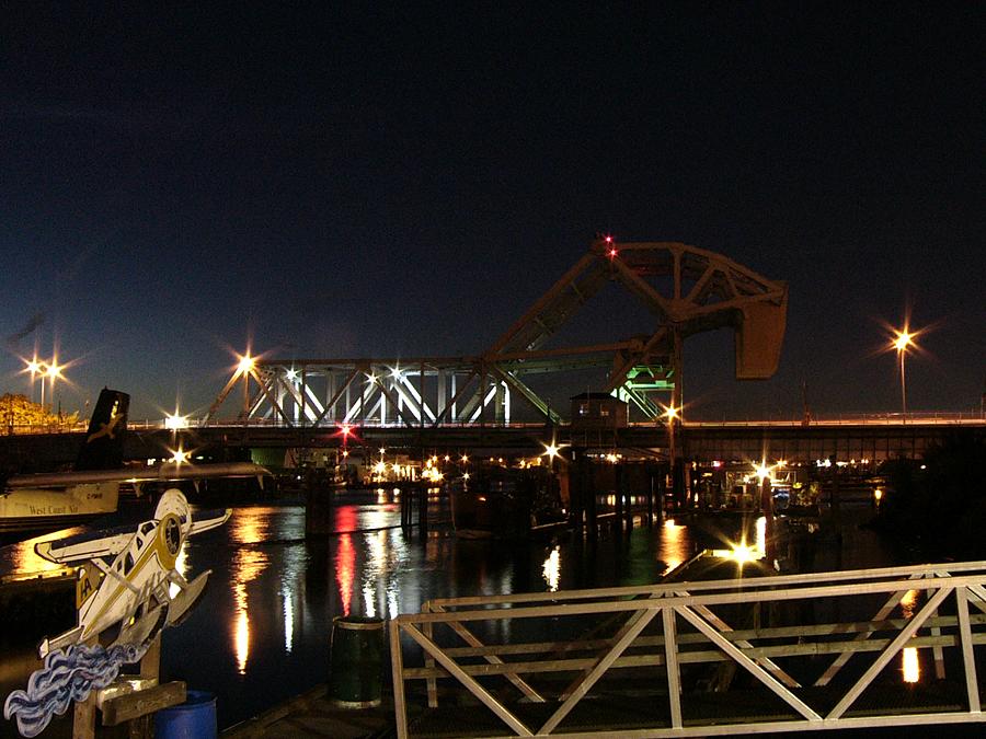 Johnson Street Bridge at night