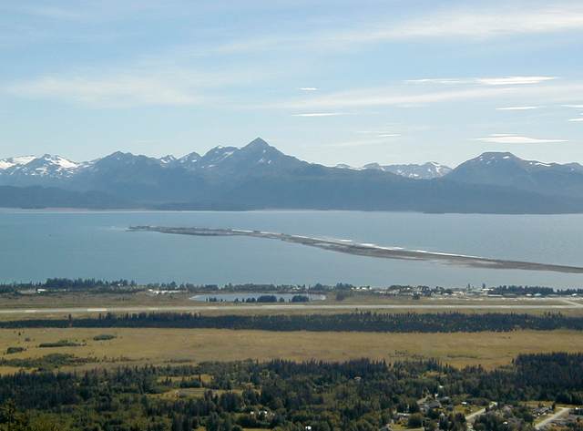 The Homer Spit, with airport runway in the foreground